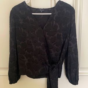 Madewell Jacquard Black Blouse
